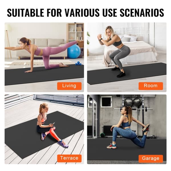 Liukumaton joogamatto ja harjoitusmatto, 10x6ft, Fitness ja Pilates käyttöön, kestävä ja mukava