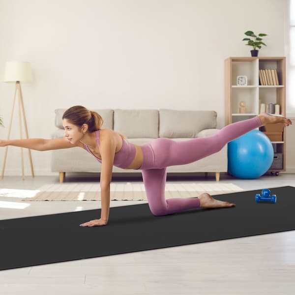 Halkfri Träningsmatta för Yoga, Gym och Pilates, 12x6 ft, Extra Tjock och Anti-Slip
