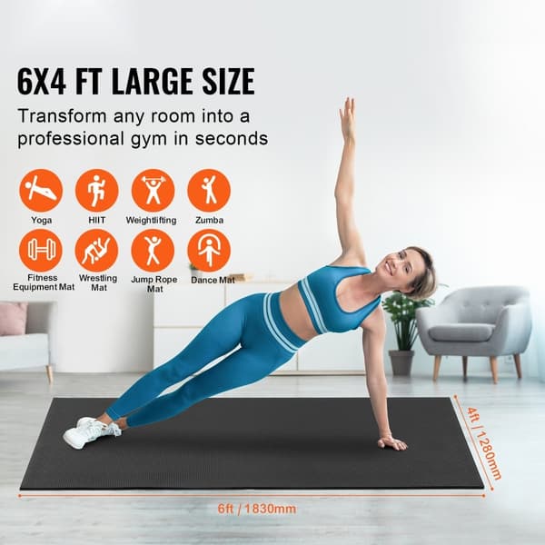 Liukumaton joogamatto, 6x4 jalkaa, harjoitusmatto, gym ja fitness, Pilates-harjoituksiin, kestävä ja pitävä