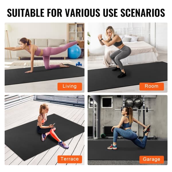 Skridsikre yogamåtte til træning, 9x6 ft, Gym Fitness Pilates træningsmåtte, holdbar og komfortabel