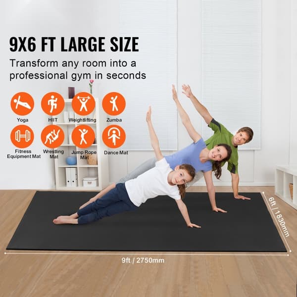 Skridsikre yogamåtte til træning, 9x6 ft, Gym Fitness Pilates træningsmåtte, holdbar og komfortabel