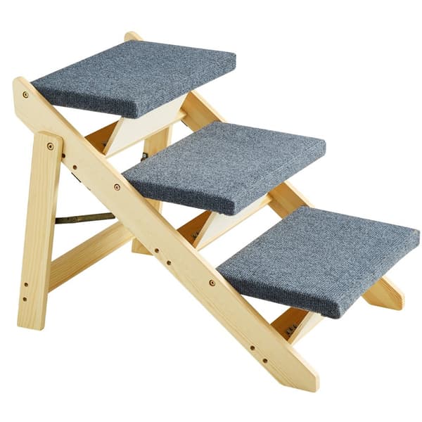Puiset lemmikkiportaat 2-in-1, taitettava koiranportaat, 3 askelmaa, kestävä 150 lbs kapasiteetti