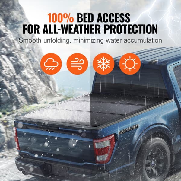 Tri-Fold Tonneau -kuorma-auton sängynpäällinen 2015-2024 Ford F-150, LED-valo, kestävä rakenne, helppo asentaa