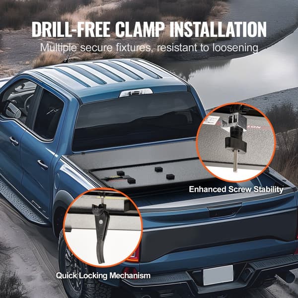 Tri-Fold Tonneau -kuorma-auton sängynpäällinen 2015-2024 Ford F-150, LED-valo, kestävä rakenne, helppo asentaa