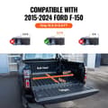 Miniatyrbillede 2 af 9: Tri-Fold Tonneau Cover til 2015-2024 Ford F-150, Truck Bed Cover med LED-lys, Vandtæt, Mulighed for Hurtig Monteringssystem