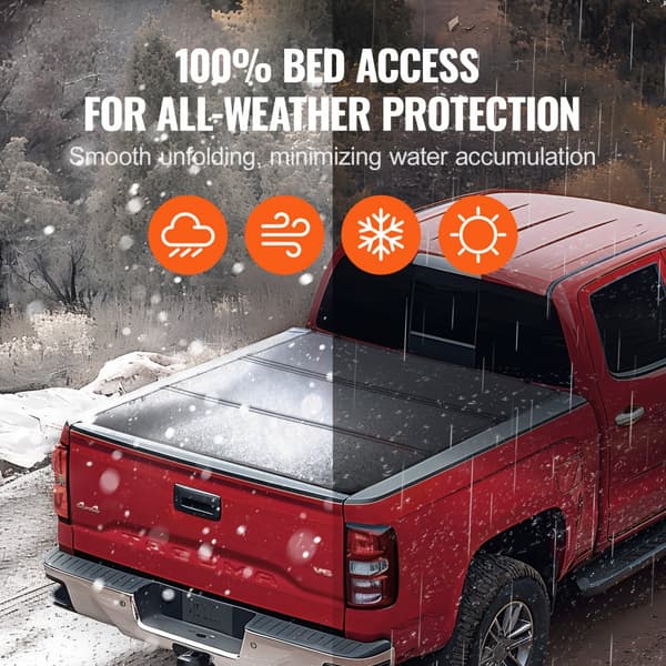Tri-Fold Tonneau Cover til Toyota Tacoma 2016-2023, Truck Bed Cover, Holdbar, Vandtæt, Nem Installation