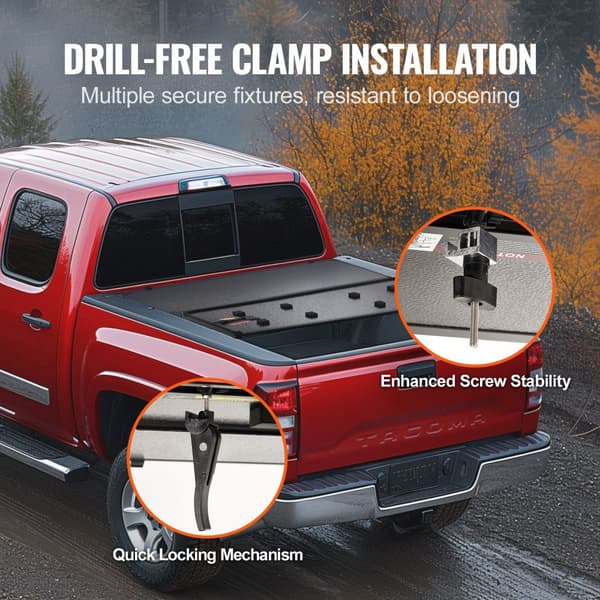 Tri-Fold Tonneau Cover til Toyota Tacoma 2016-2023, Truck Bed Cover, Holdbar, Vandtæt, Nem Installation