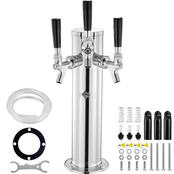 Triple Taps hanaoluttorni, ruostumattomasta teräksestä, Kegerator Tower Kit, helppo asennus, oluen tarjoiluratkaisu