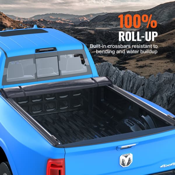 Truck Bed Cover, Rulle Tonneau Cover, Kompatibel med Dodge Ram 1500 (2002-2018), 2500 3500 (2003-2024), Classic (2019-2024), til 6,4' seng
