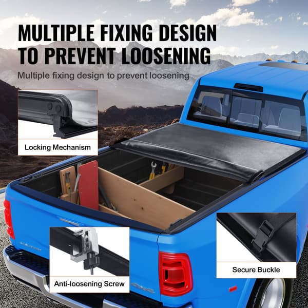 Truck Bed Cover, Rulle Tonneau Cover, Kompatibel med Dodge Ram 1500 (2002-2018), 2500 3500 (2003-2024), Classic (2019-2024), til 6,4' seng