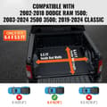 Miniatyrbillede 2 af 9: Truck Bed Cover, Rulle Tonneau Cover, Kompatibel med Dodge Ram 1500 (2002-2018), 2500 3500 (2003-2024), Classic (2019-2024), til 6,4' seng