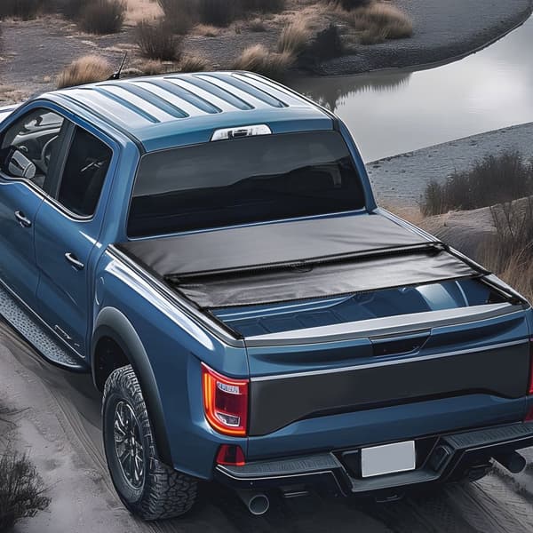 Roll-up Truck Bed Tonneau Cover, kompatibel med 2009-2024 Ford F-150 Styleside, til 5,5 x 5,4 ft seng, blødt, vandtæt, nem installation