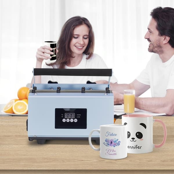 Varmepræser til krus 11-30oz, sublimation, blå kruspresse, effektiv varmeoverførsel, digital kontrol