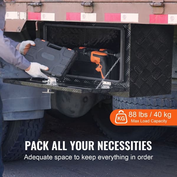 Aluminium undervogns værktøjskasse til lastbil, 36" x 14" x 16", trailer RV værktøjsopbevaring, holdbar og pladsbesparende