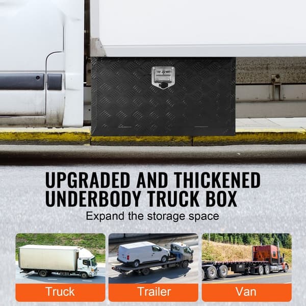 Aluminium undervogns værktøjskasse til lastbil, 36" x 14" x 16", trailer RV værktøjsopbevaring, holdbar og pladsbesparende