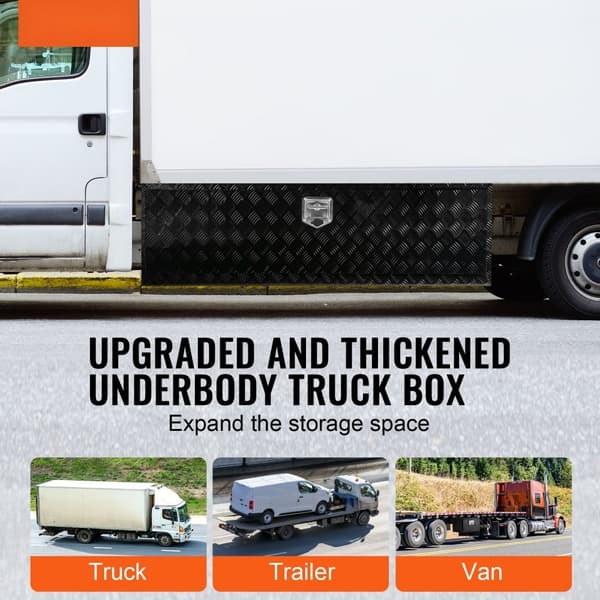 Undervogn aluminium lastbil værktøjskasse 60"x17"x18", trailer RV værktøjsopbevaring, holdbart design, vandtæt beskyttelse