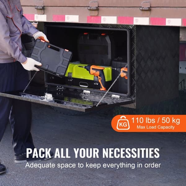 Aluminium undervogn værktøjskasse til lastbil 48" x 17" x 18", trailer RV værktøjsopbevaring, robust opbevaring, holdbar konstruktion