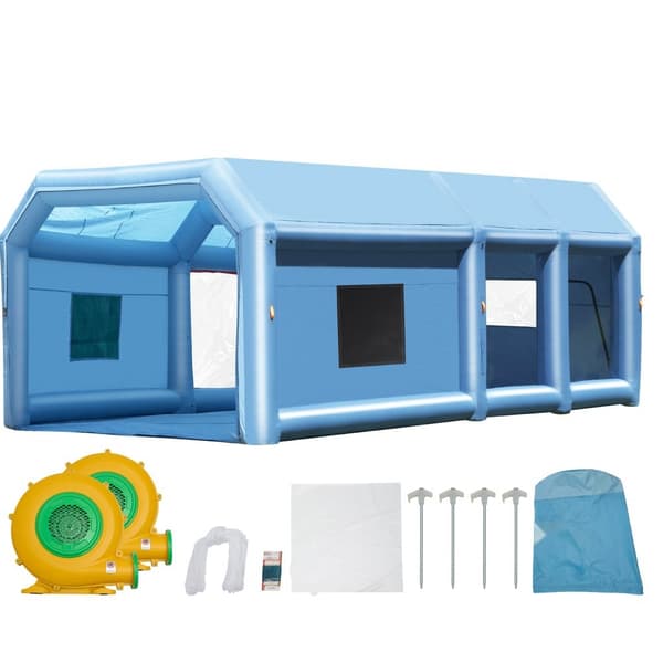 Puhallettava maalikaappi 23 x 13,1 x 9 jalkaa, tehokkaat 750W+480W puhaltimet, ilmansuodatinjärjestelmä, tehokas ruiskutuskaappi