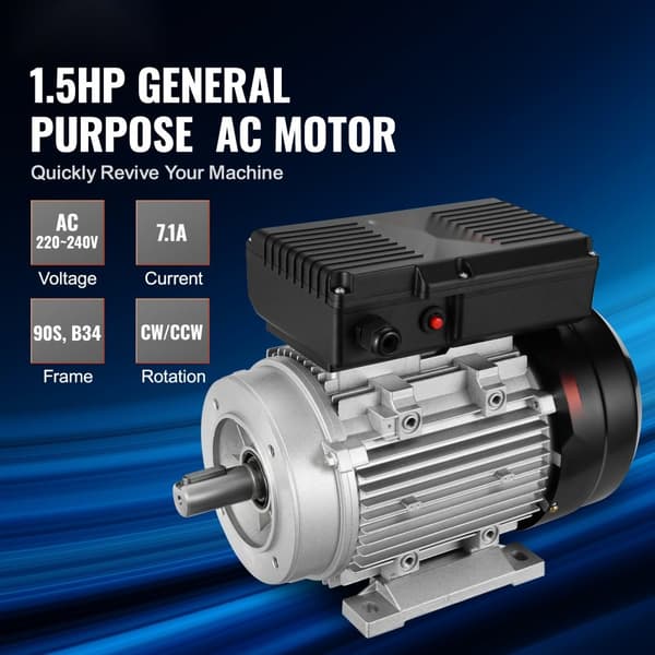 1,1KW elektrisk motor, 2800RPM, AC 220~240V, 7,1A, 1-faset, 24mm nøgleaksel, høj effektivitet, pålidelig ydeevne