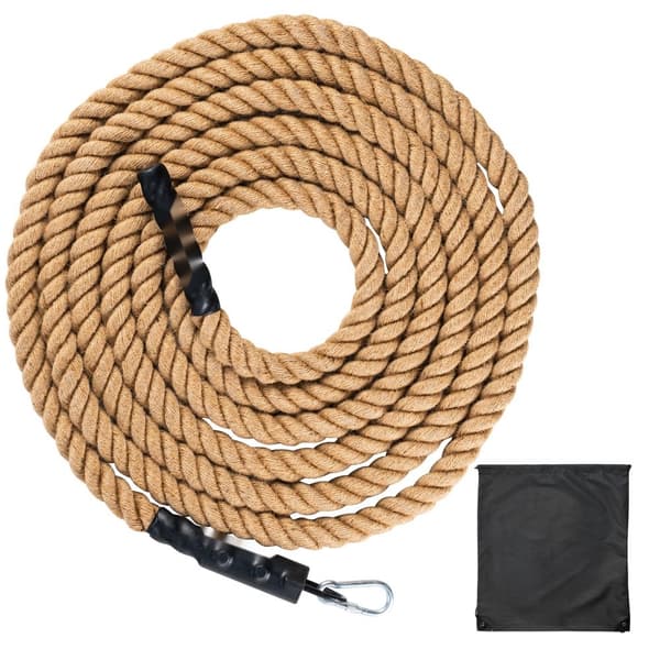 1,5" x 20 FT Kuntosali Kiipeilyköysi, Fitness Voima - ja Kotiharjoittelu, Kestävä ja Monipuolinen Harjoitusväline