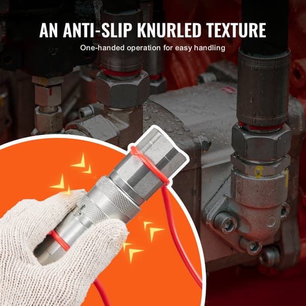 1/2" litteät hydrauliset liittimet, 1/2" NPT liukuohjatut liittimet, 4 pölysuojaa, kestävä ja tehokas ratkaisu