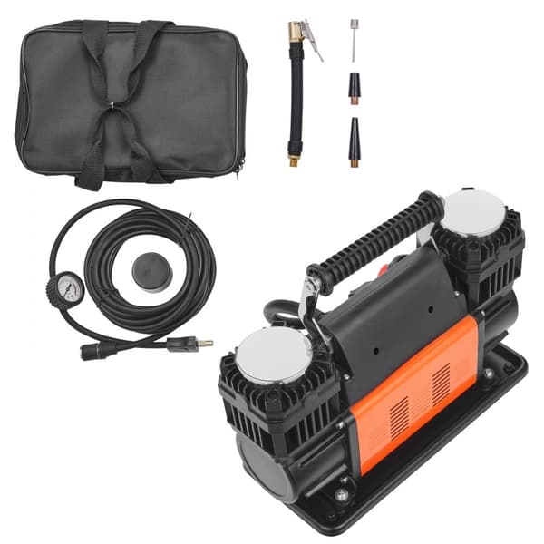 Kannettava 10.6CFM renkaan täyttöilmakompressori, kaksisylinterinen, 12V, 150PSI, tehokas ja nopea täyttö