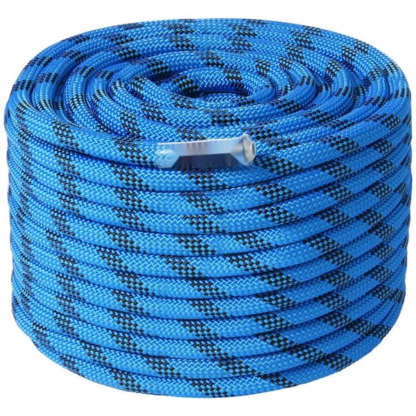 Statisk klatrereb 12,7 mm, 60,9 m (200 fod), udendørs klatrereb, holdbart, blåt