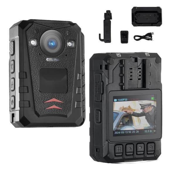 1440P Poliisin Kehon Kamera 128G Kehokamera 3500 mAh Akku Yönäkö GPS