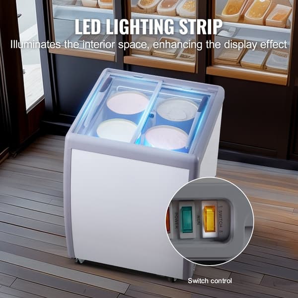 158 L Kommerciel Gelato Dyppefryseskab, Is-udstillingsskab, Hurtig Køling, Energi Effektiv, Digital Temperaturkontrol