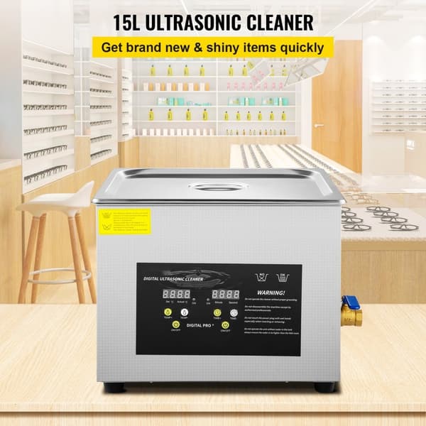 15L Digital Ultrasonic Rengöring, Värme, Timer, 600W, 40KHz, Rengöringsmaskin
