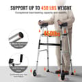 Miniatyrbillede 3 af 9: Foldbar rollator 2-i-1 med armlænspuder, 5" solide hjul, højdejusterbar, letvægtsdesign