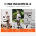 Miniatyrbillede 6 af 9: Foldbar rollator 2-i-1 med armlænspuder, 5" solide hjul, højdejusterbar, letvægtsdesign