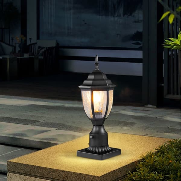 Skymning till gryning utomhus lampstolpe 2-pack, 390 mm, Pier Mount, energieffektiv belysning