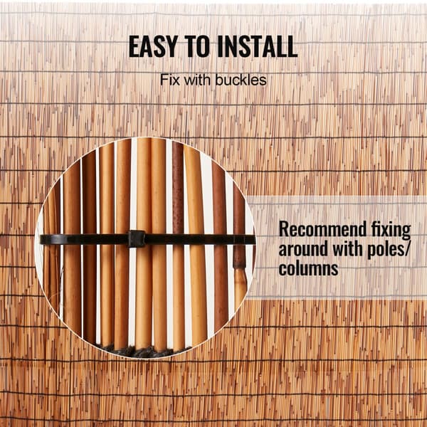 Reed Hegn 2-Pack, Privat Blind Hegn Skærm, Landskabspleje, 16,4' x 4'