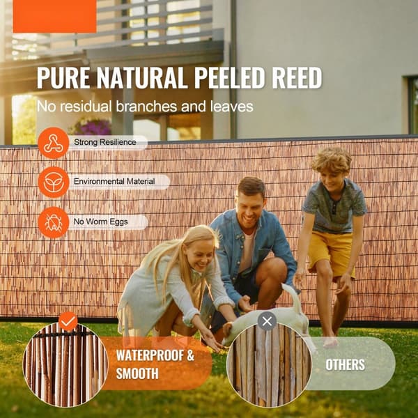 Reed Hegn 2-Pack, Privat Blind Hegn Skærm, Landskabspleje, 16,4' x 4'