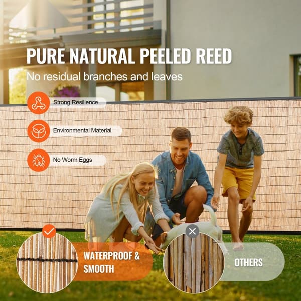 Reed Hegn 2-Pack, Landskabspleje, Privat Blind Hegn Skærm, 5 m x 1,2 m