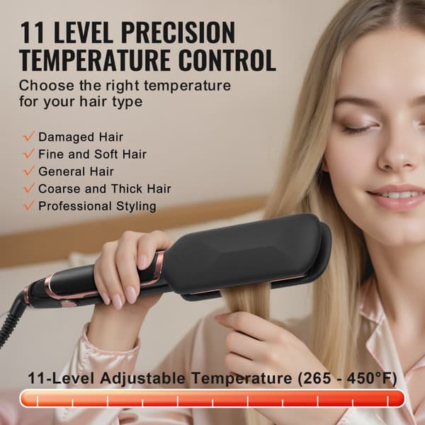 Fladjern 2-tommer med infrarød teknologi, negativ ion, hurtig opvarmning, professionel styling