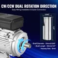 Miniatyrbillede 4 af 9: 2,2KW Elmotor 2800RPM AC 220~240V 13,8A 1-faset 24mm nøgleaksel, høj effektivitet, lavt strømforbrug