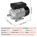 Miniatyrbillede 7 af 9: 2,2KW Elmotor 2800RPM AC 220~240V 13,8A 1-faset 24mm nøgleaksel, høj effektivitet, lavt strømforbrug