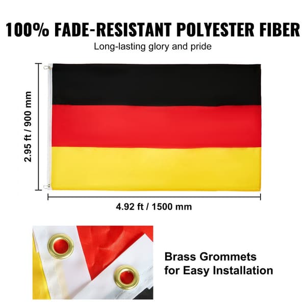 20FT Löstagbar Flagstänger av Aluminium, Robust Design, Tysk Kvalitet, Svart Färg