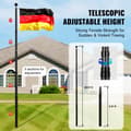 Miniatyrbillede 3 af 9: Teleskopisk flagstangssæt 20FT, heavy duty aluminium, tysk sort, holdbar konstruktion, nem opsætning
