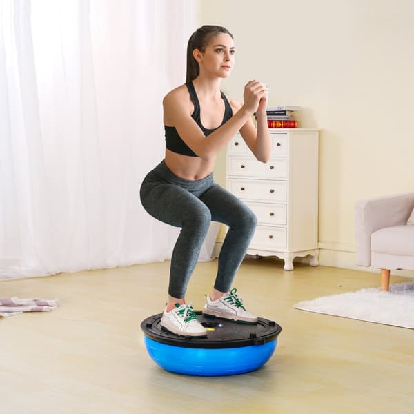 "23'' Halv Träningsboll, Yoga Balans Stabilitetsboll, Motståndsband, Perfekt för Träning och Rehabilitering"