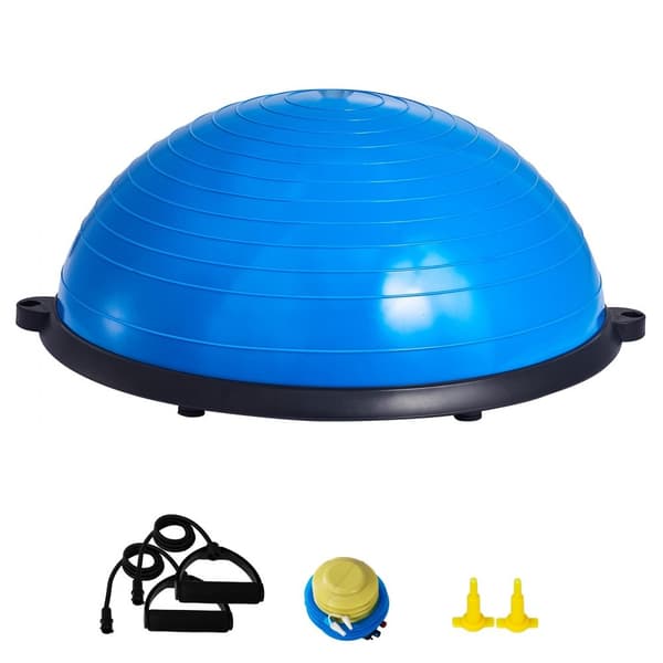 "23'' Halv Träningsboll, Yoga Balans Stabilitetsboll, Motståndsband, Perfekt för Träning och Rehabilitering"