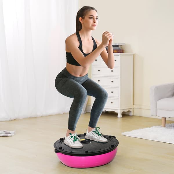 23" Halv træningsbold til yoga, balance og stabilitet, inkl. modstandsbånd