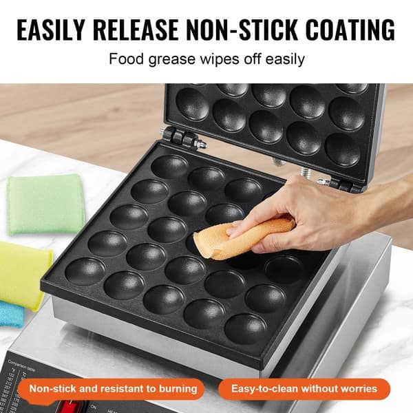 25 STK 43 mm Mini Holländsk Pannkaksmakare, Kommersiell Dorayaki Bakmaskin, 1700W Kraft