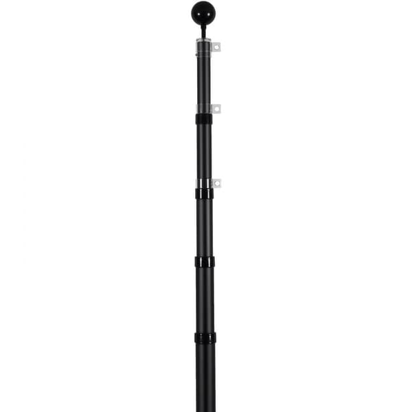 Teleskopisk flaggstång 25FT, Heavy Duty, Aluminium, Svart, stabil och hållbar design