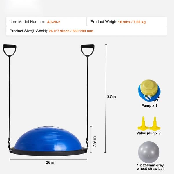 26" Puolipallon Kuntosaliharjoittelija, Jooga, Tasapaino - Vakavuuspallovastusnauha