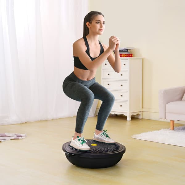 26" Halv træningsbold, Yoga balance, stabilitetsbold med modstandsbånd, ideel til træning
