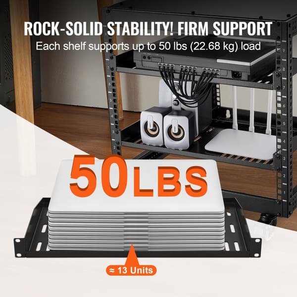 2 STK 1U Server Rack Hylde, 10"/254 mm Dybde, Udluftet Rack Mount Hyldebakker, Robust Design, Nem Installation