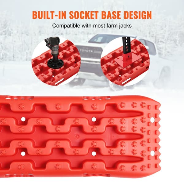 2-Pack Dragbrädor av PP för Lagring av Lera Snö Sand, Kort Röd